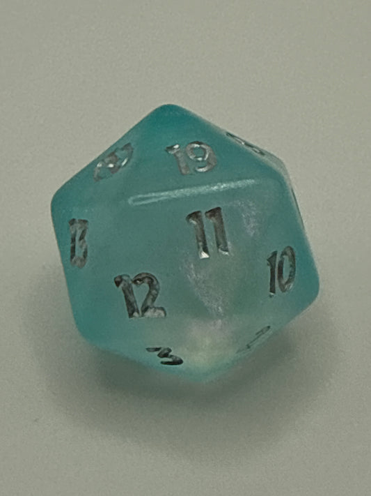 Spin down Life Die Counter Ice Blue Dice -Magic The Gathering Tarkir Dragonstorm