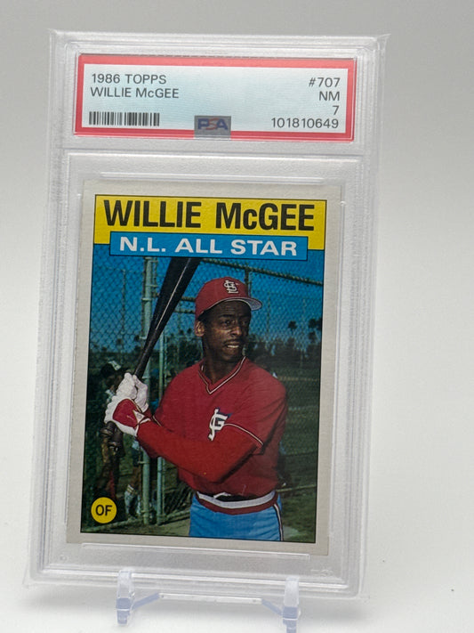 WILLIE MCGEE ST LOUIS CARDINALS 1986 TOPPS #707 PSA 7