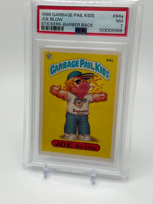 JOE BLOW  (BARBER BACK) - GARBAGE PAIL KIDS STICKERS #84a  SERIES 3 PSA 7