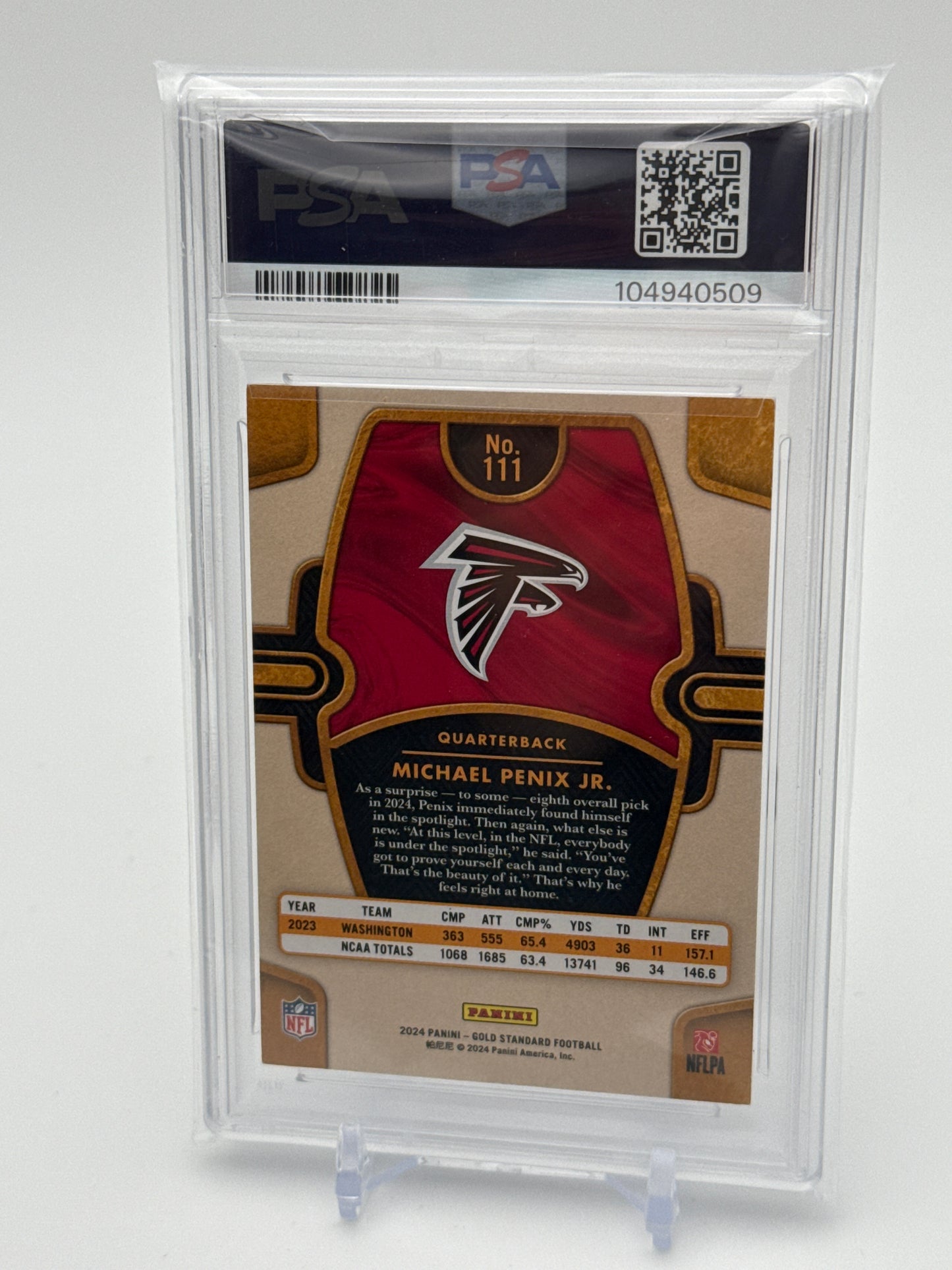 2024 Panini Gold Standard Collection - Michael Penix Jr. White Gold 14/65