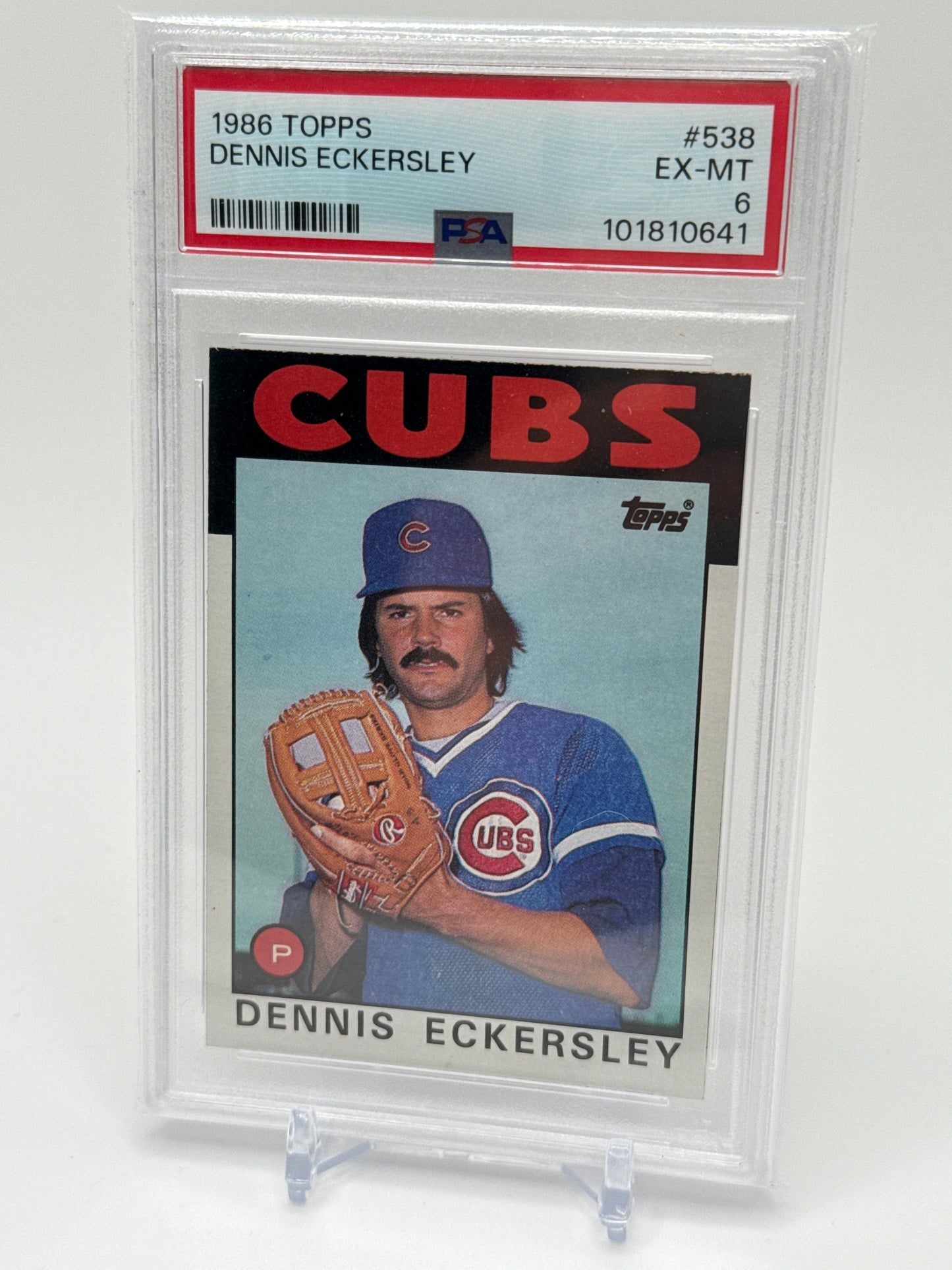 DENNIS ECKERSLEY CHICAGO CUBS 1986 TOPPS #538 PSA 6