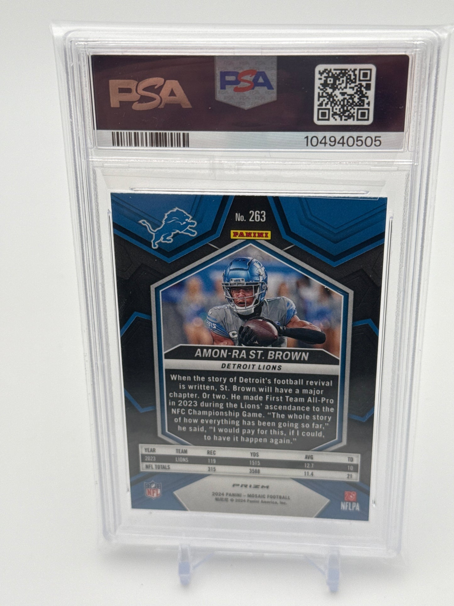 2024 Panini Mosaic Collection - Amon-Ra St. Brown National Pride Silver Prizm