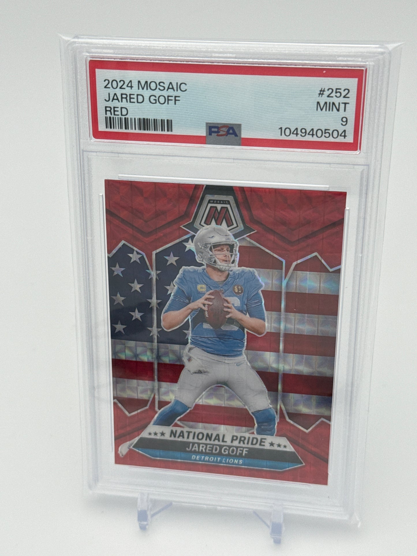 2024 Panini Mosaic Collection - Jared Goff National Pride Red Mosaic Prizm