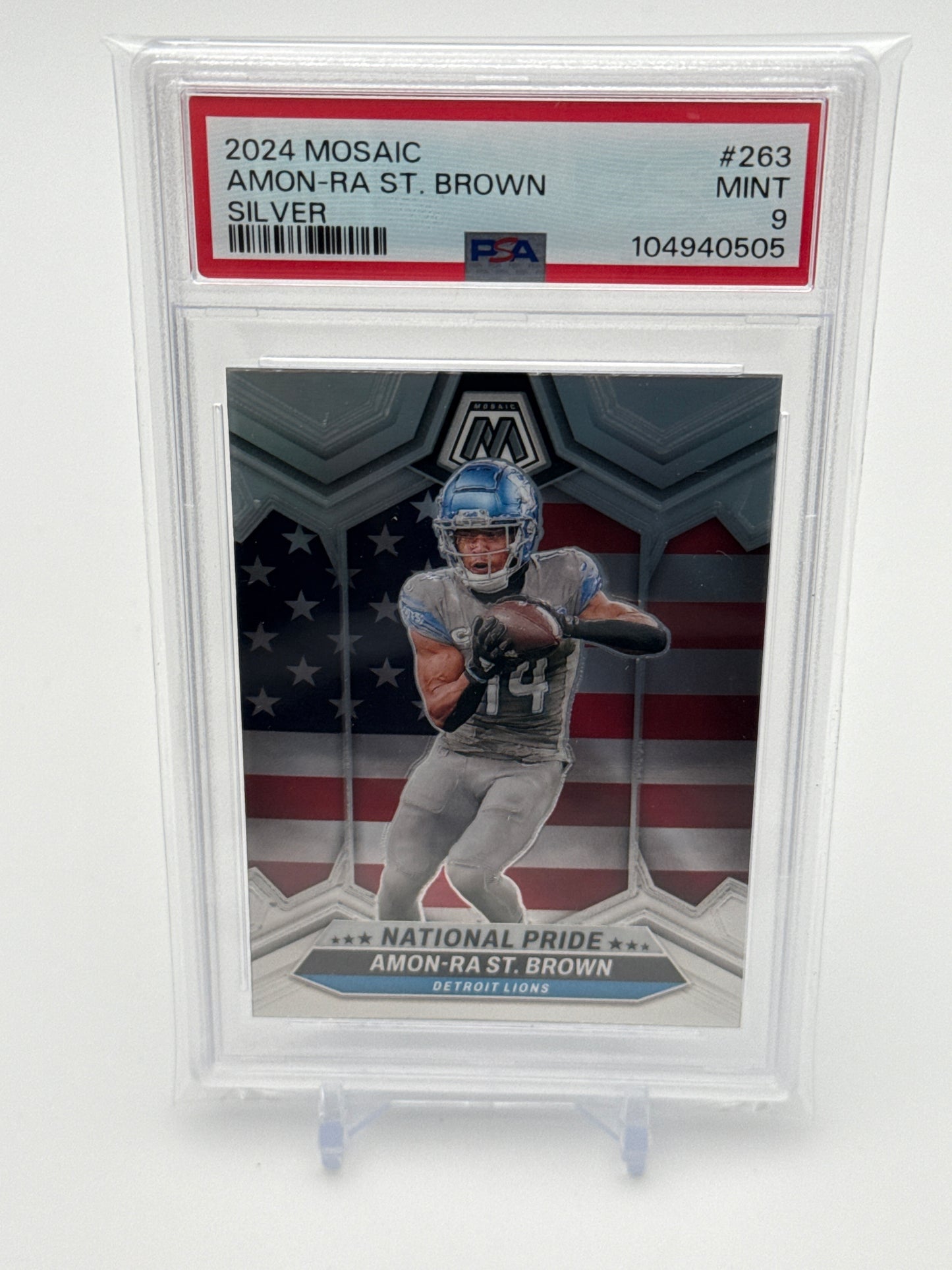 2024 Panini Mosaic Collection - Amon-Ra St. Brown National Pride Silver Prizm