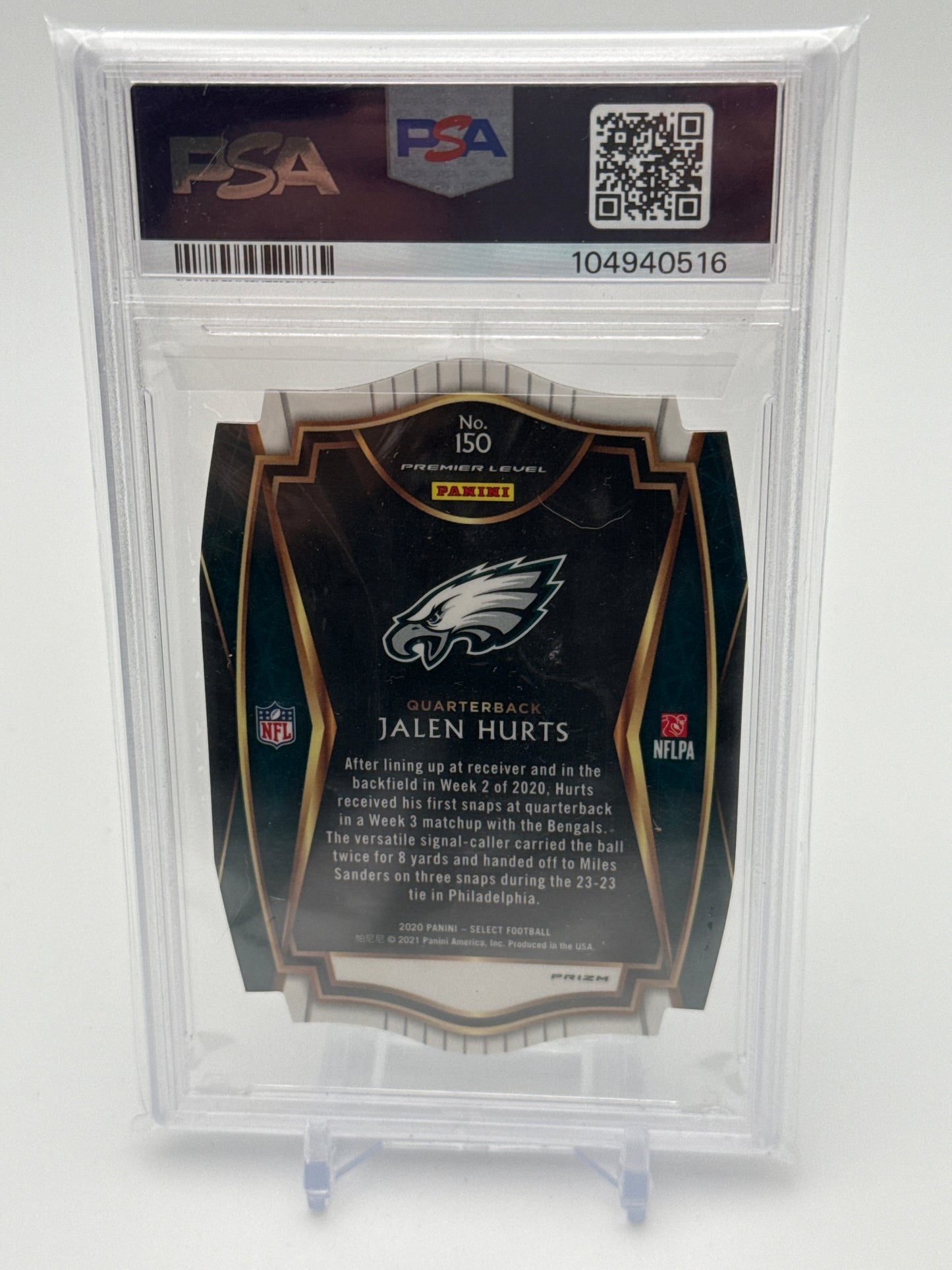 2020 Panini Select Collection - Jalen Hurts Die-Cut Tri-Color Premier Lvl Prizm