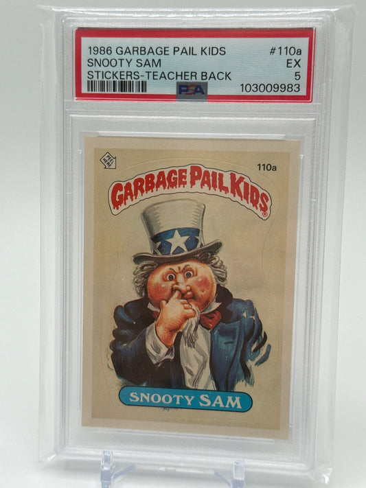 SNOOTY SAM - GARBAGE PAIL KIDS STICKERS #110a 1986 SERIES 3 PSA 5