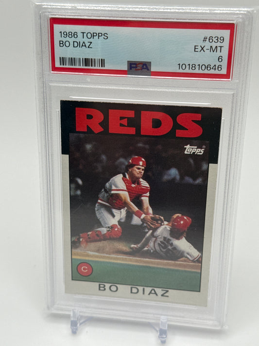 BO DIAZ CINCINNATI 1986 TOPPS #639 PSA 6