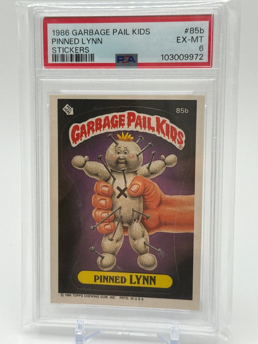 PINNED LYNN - GARBAGE PAIL KIDS STICKERS #85b  1986 SERIES 3 PSA 6