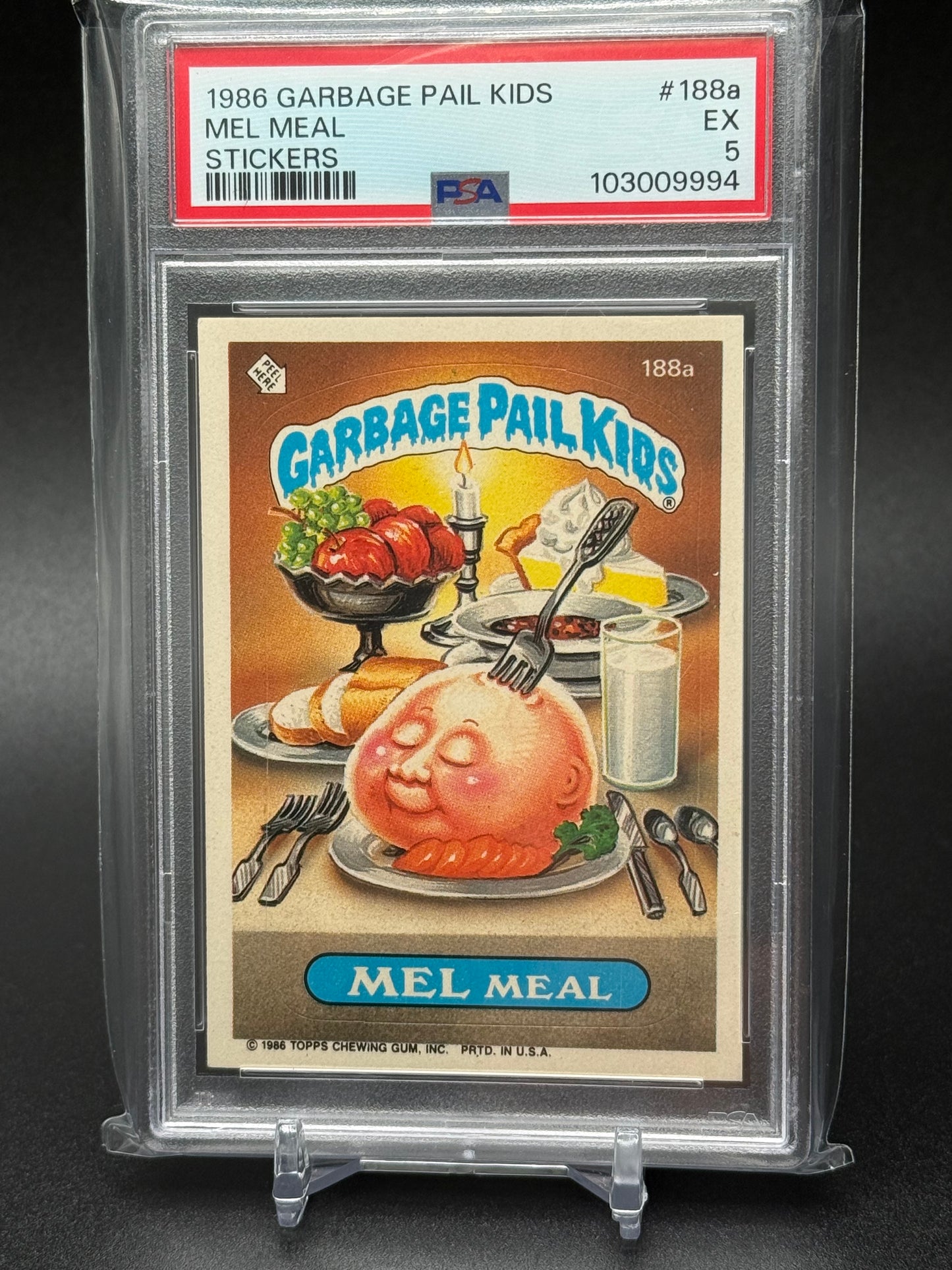 MEL MEAL - GARBAGE PAIL KIDS STICKERS #188a  SERIES 5 PSA 5