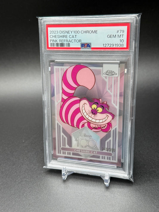 2023 Disney 100 Chrome  -Cheshire Cat #79 Pink 249/399 PSA 10