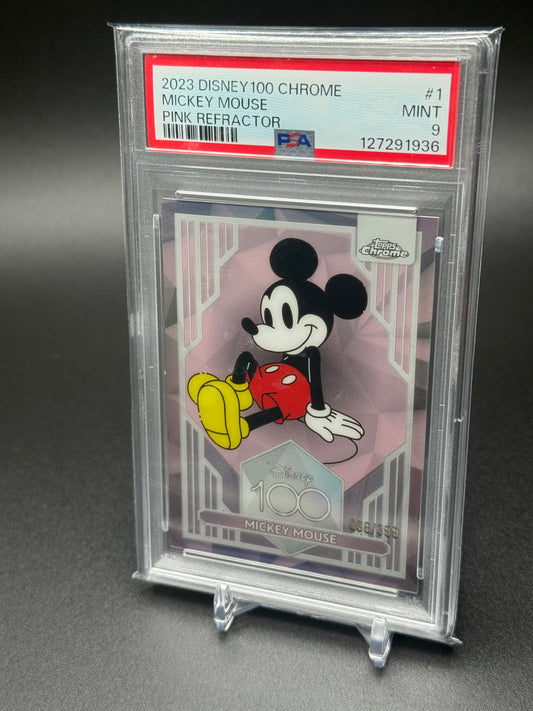 2023 Topps Disney 100 Chrome - Mickey Mouse Pink /399 PSA 9