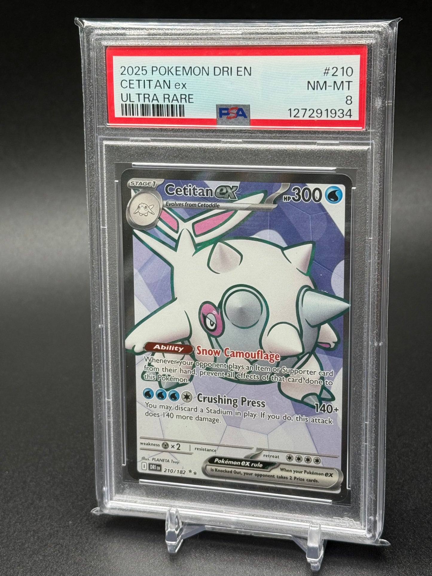2025 POKEMON DRI EN-DESTINED RIVALS CETITAN EX #210 PSA 8