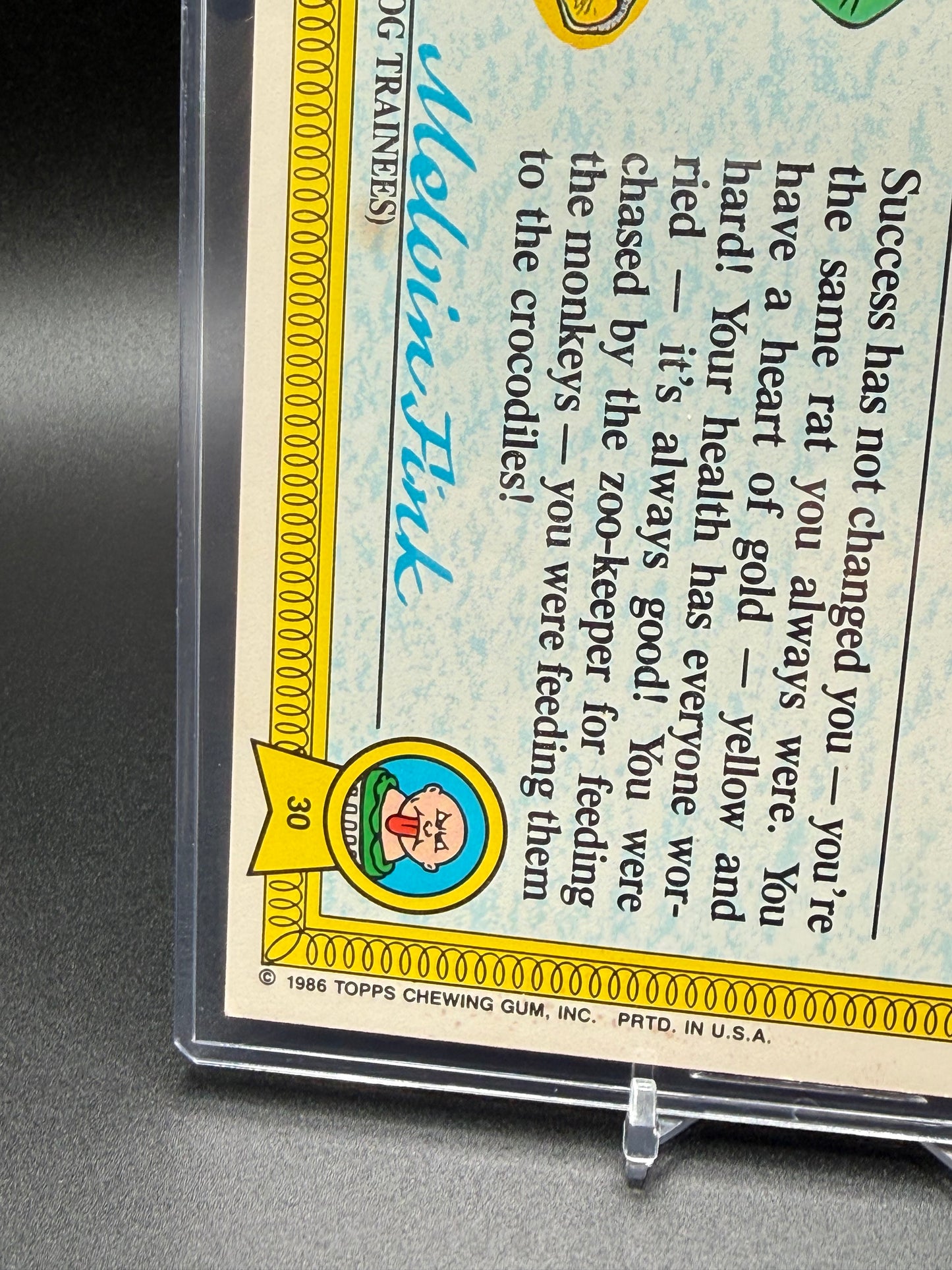 1986 Topps Garbage Pail Kids  Giant -  New Wave Dave #30  5x7