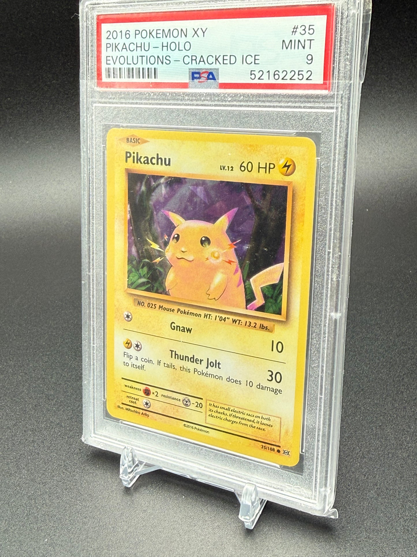 Pikachu XY Evolutions Cracked Ice Pokemon Card 35/108 - PSA 9!!