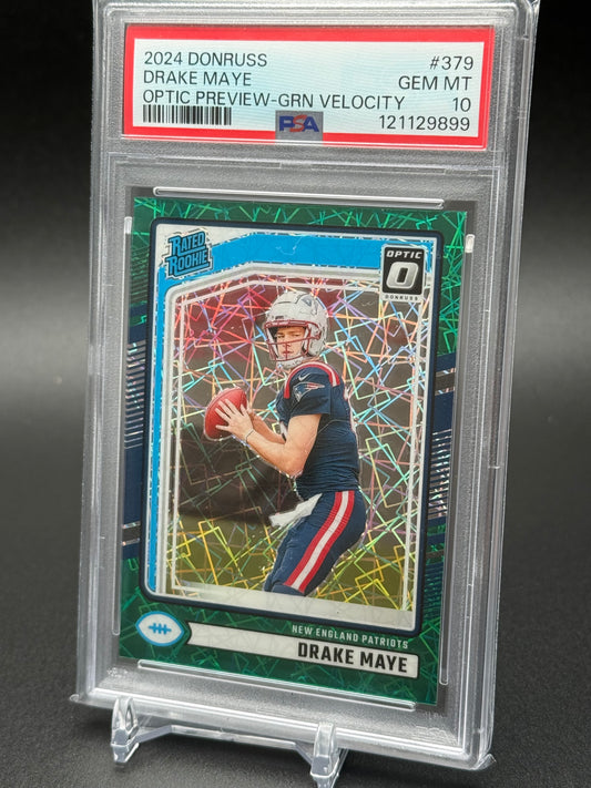 2024 Panini Donruss Optic - Drake Maye #379 Green Velocity Prizm RC