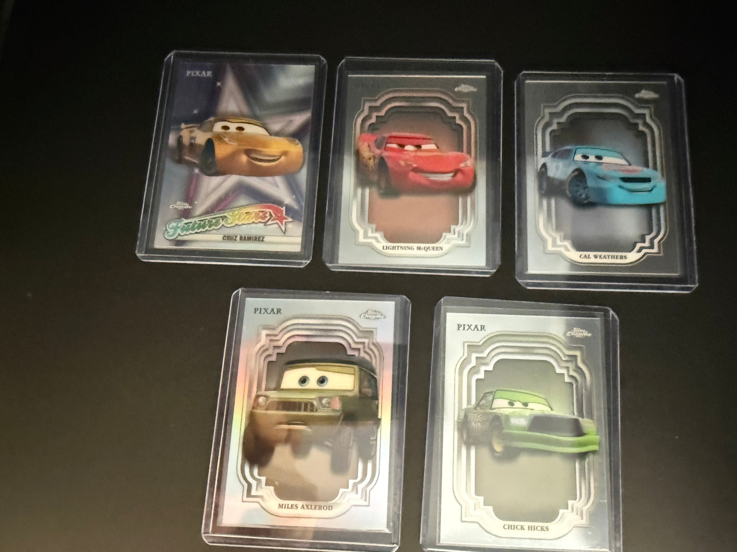 2024 Topps Chrome Disney - Lightning McQueen Cars Set (5 Cards Total)