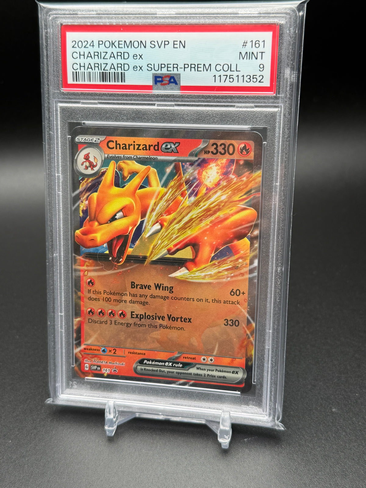 2024 POKEMON  BLACK STAR PROMO CHARIZARD ex #161 SUPER-PREMIUM COLLECTION PSA 9