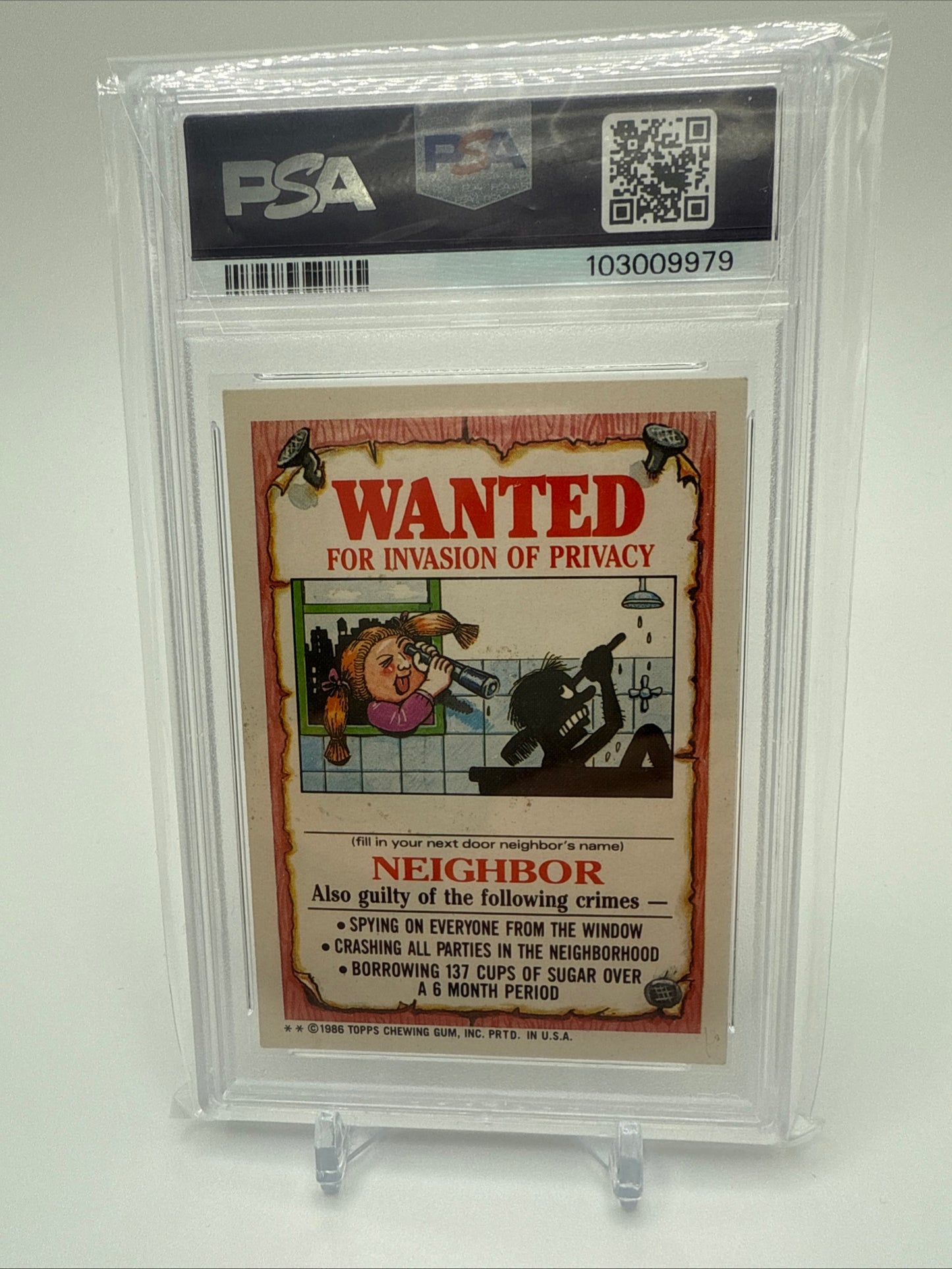 JUICY JESSICA, GREEN DEAN - GARBAGE PAIL KIDS STICKERS #105a&b SERIES 3 PSA 6,5