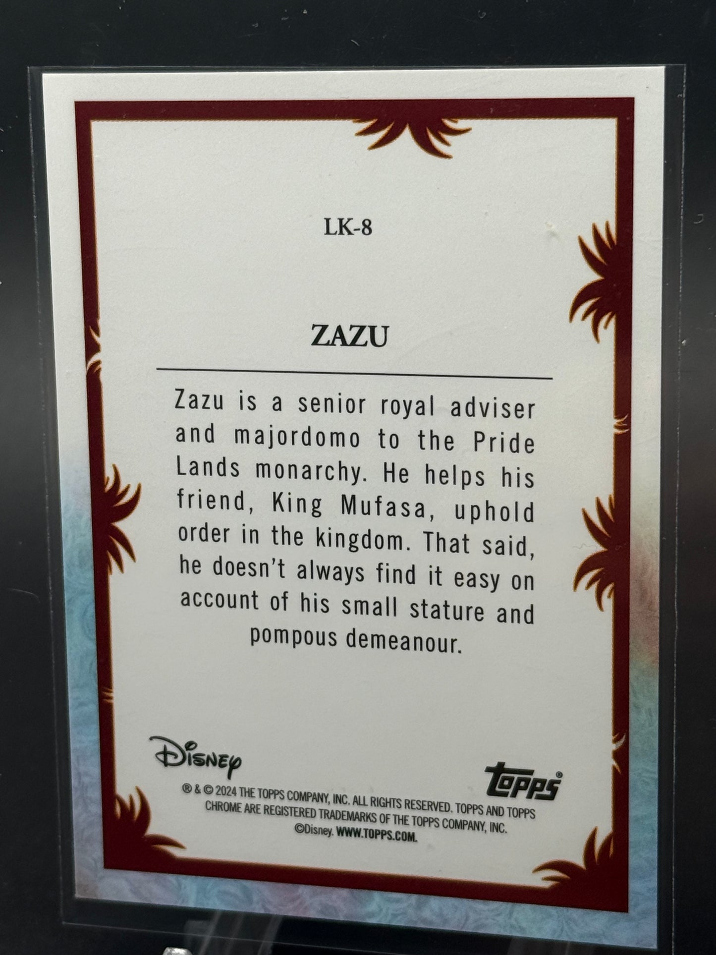 2024 Topps Chrome Disney - Zazu LK-8 30Th Anniversary