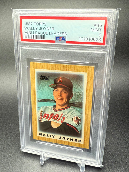 WALLY JOYNER CALIFORNIA ANGELS 1987 TOPPS MINI LEAGUE LEADERS PSA 9