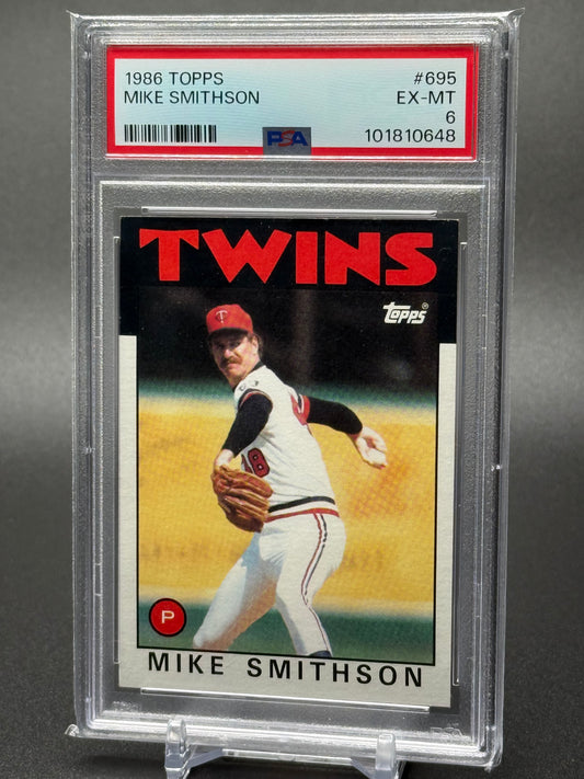 MIKE SMITHSON MINNESOTA TWINS 1986 TOPPS #695 PSA 6