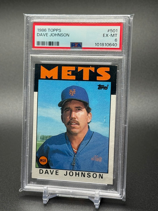 DAVE JOHNSON NEW YORK METS 1986 TOPPS #501 PSA 6