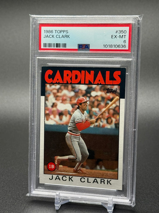 JACK CLARK, ST. LOUIS CARDINALS 1986 TOPPS #350 PSA 6