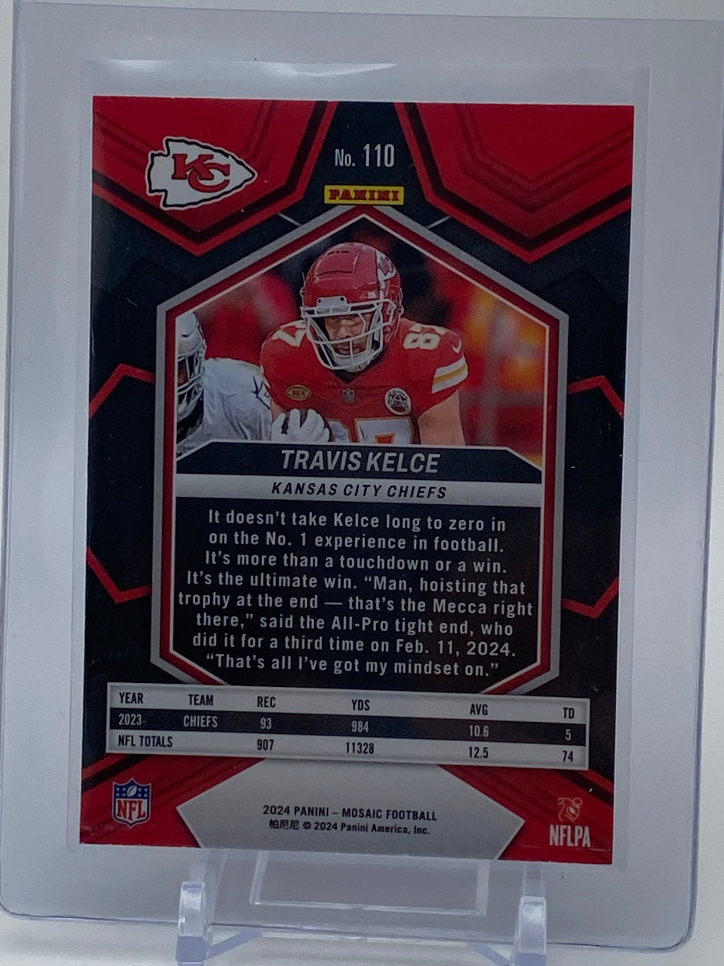 Travis Kelce #110 2024 Panini Mosaic